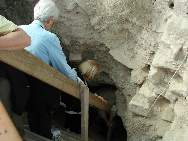 Entering the caves at Mareshah